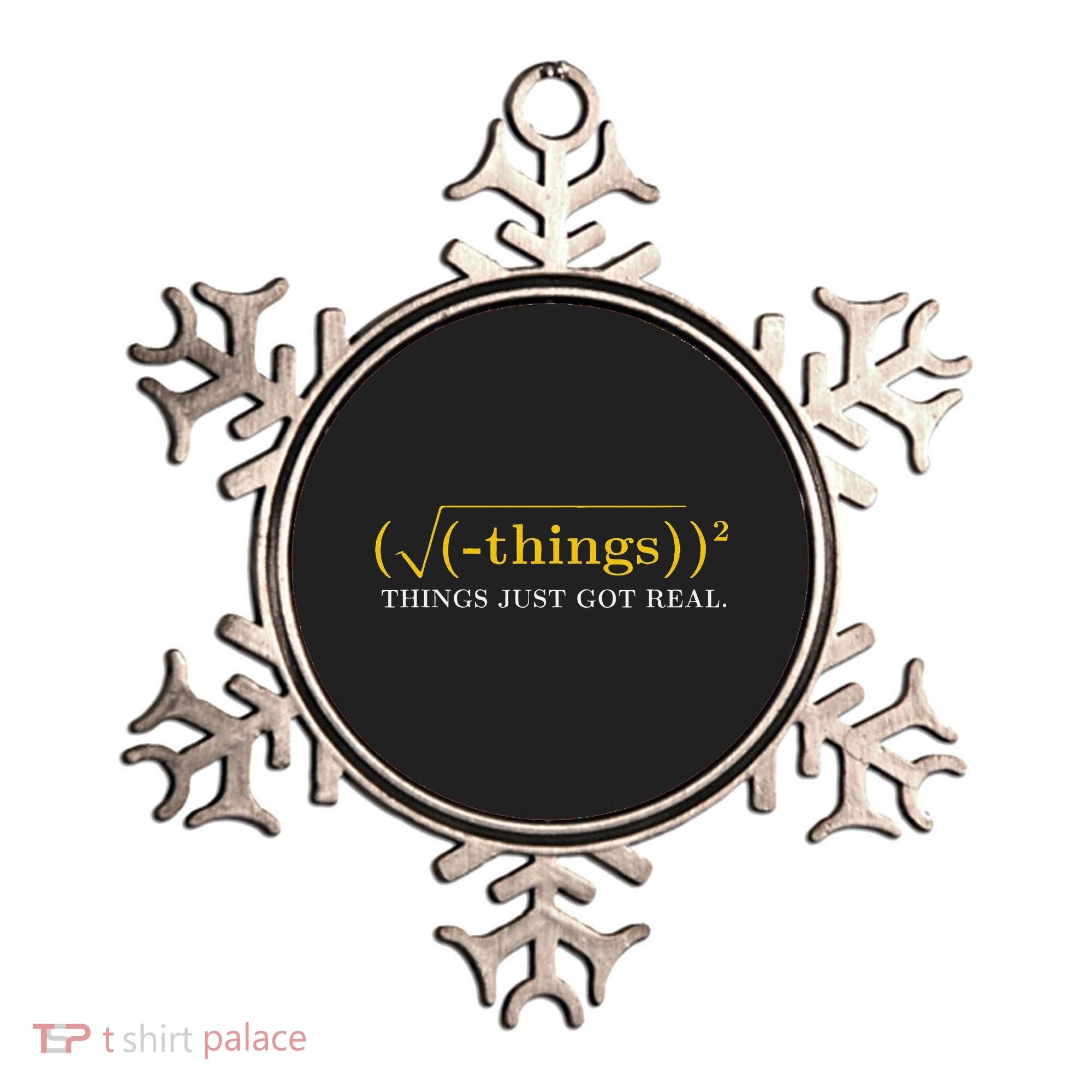 Funny Math Equation Things Just Got Real Saying Ornament