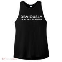 funny moms favorite, Obviously i'm mom's favorite Ladies PosiCharge Tri-Blend Wicking Tank thumb 0