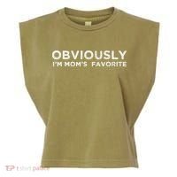 funny moms favorite, Obviously i'm mom's favorite Garment-Dyed Women's Muscle Tee thumb 0