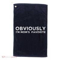 funny moms favorite, Obviously i'm mom's favorite Golf Towel thumb 0