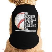 Funny My Favorite Baseball Player Calls Me Pa Father's Day Doggie Tank thumb 0