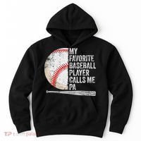 Funny My Favorite Baseball Player Calls Me Pa Father's Day Hoodie thumb 0