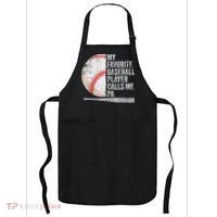 Funny My Favorite Baseball Player Calls Me Pa Father's Day Apron thumb 0