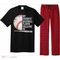 Funny My Favorite Baseball Player Calls Me Pa Father's Day Pajama Set thumb 0