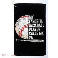 Funny My Favorite Baseball Player Calls Me Pa Father's Day Golf Towel thumb 0