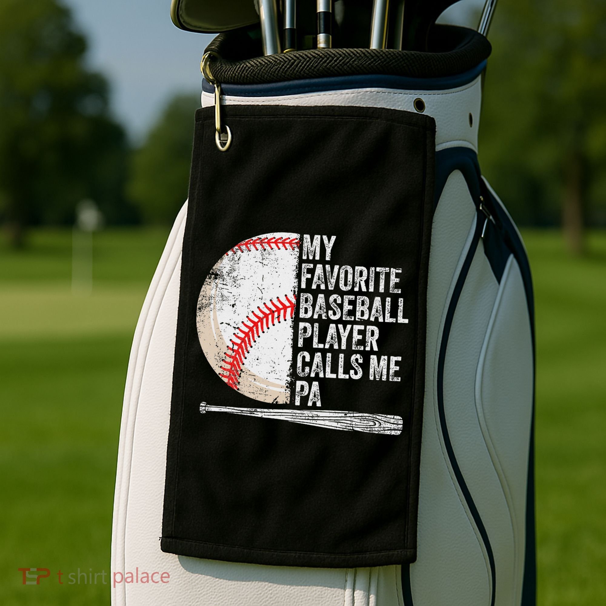Funny My Favorite Baseball Player Calls Me Pa Father's Day Golf Towel