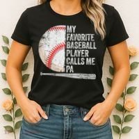 Funny My Favorite Baseball Player Calls Me Pa Father's Day Women's T-Shirt thumb 2