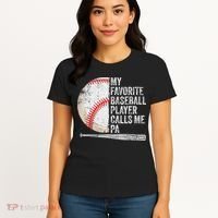 Funny My Favorite Baseball Player Calls Me Pa Father's Day Women's T-Shirt thumb 4
