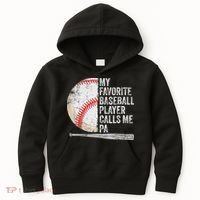 Funny My Favorite Baseball Player Calls Me Pa Father's Day Kids Hoodie thumb 0