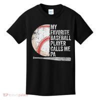 Funny My Favorite Baseball Player Calls Me Pa Father's Day Kids T-Shirt thumb 0