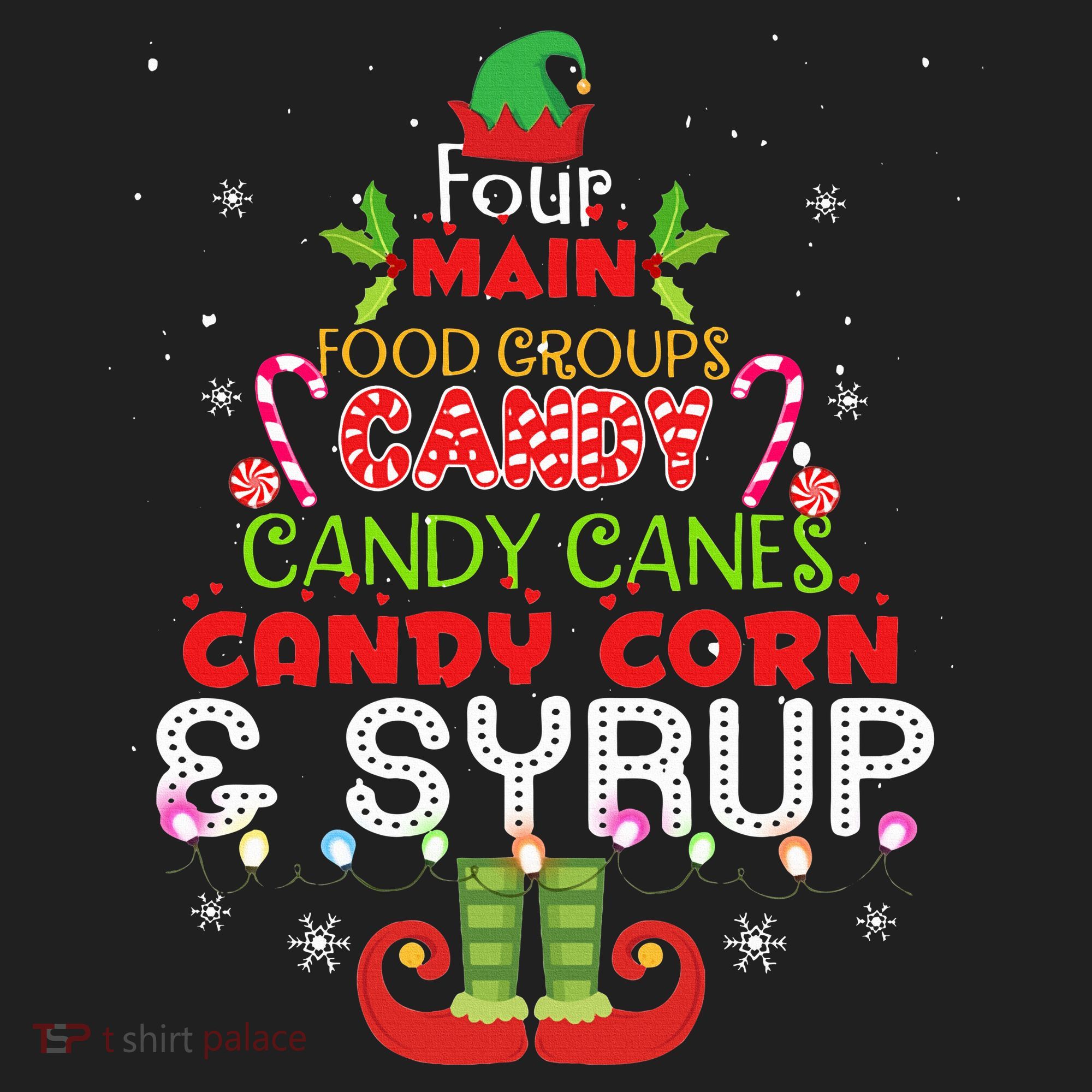 Four Main Food Groups Elf Buddy Christmas Pajama  Women's Sweatshirt