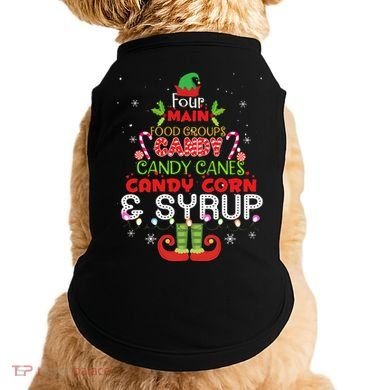 Four Main Food Groups Elf Buddy Christmas Pajama  Doggie Tank