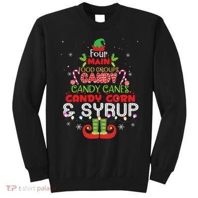Four Main Food Groups Elf Buddy Christmas Pajama  Sweatshirt