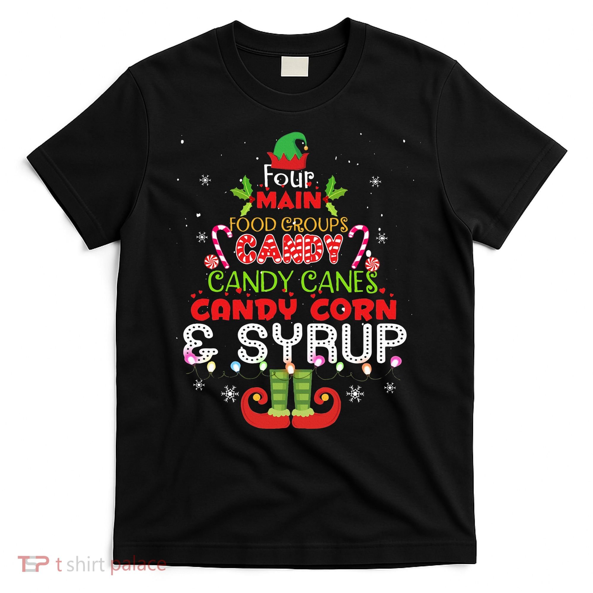 Four Main Food Groups Elf Buddy Christmas Pajama  T-Shirt
