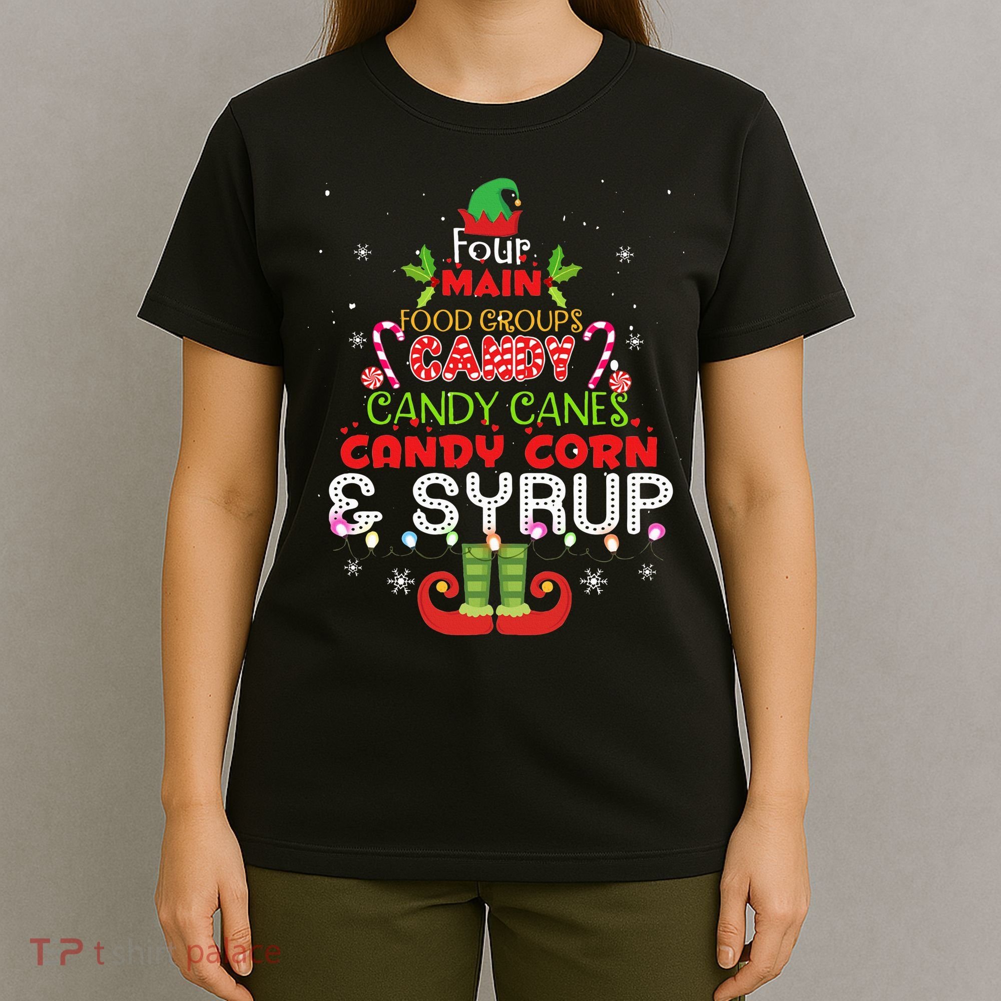 Four Main Food Groups Elf Buddy Christmas Pajama  T-Shirt