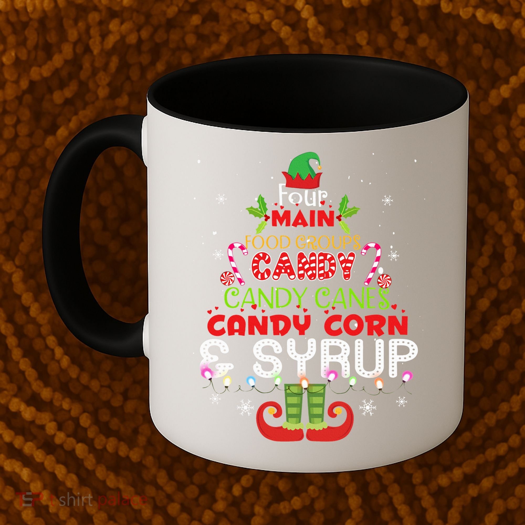 Four Main Food Groups Elf Buddy Christmas Pajama  Coffee Mug