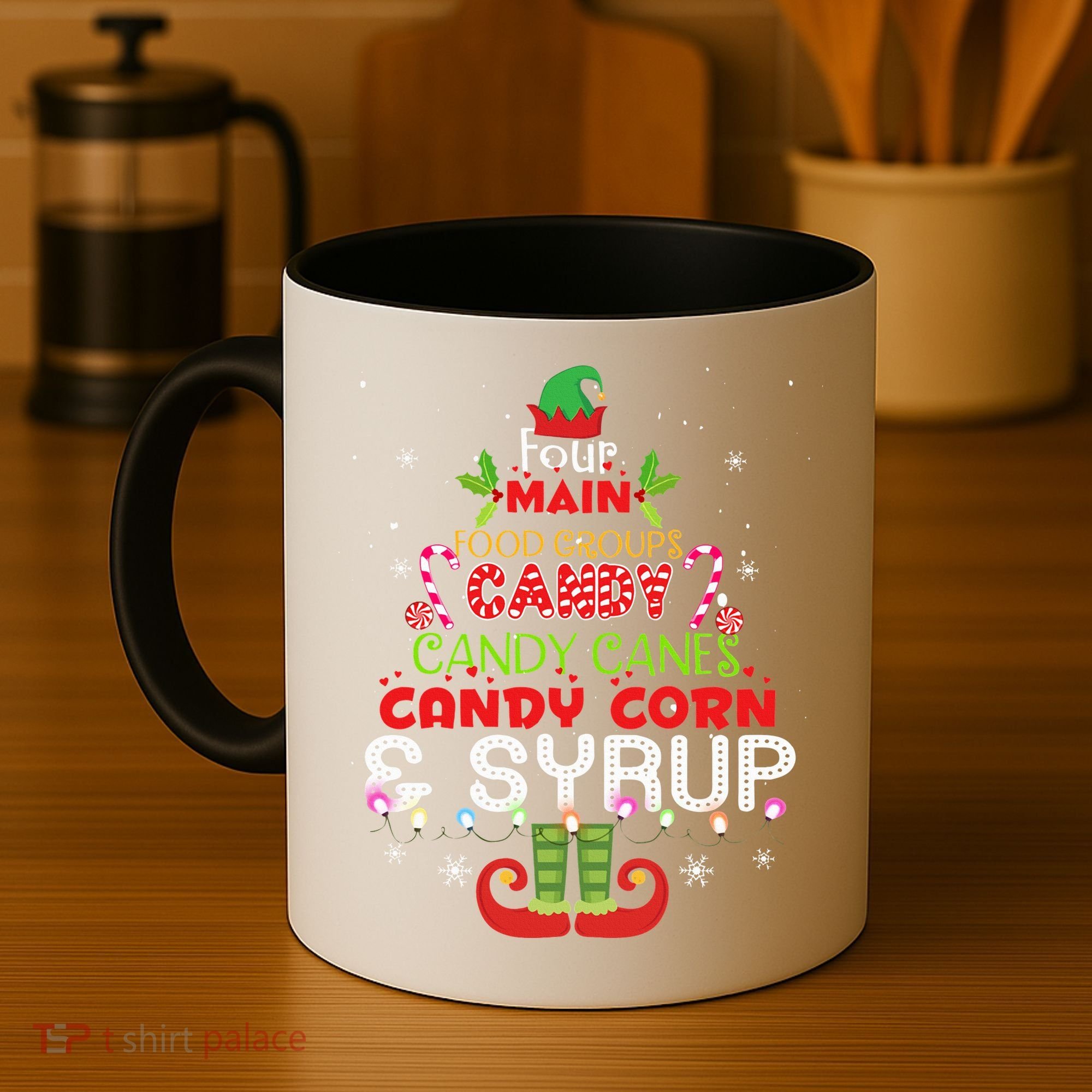 Four Main Food Groups Elf Buddy Christmas Pajama  Coffee Mug