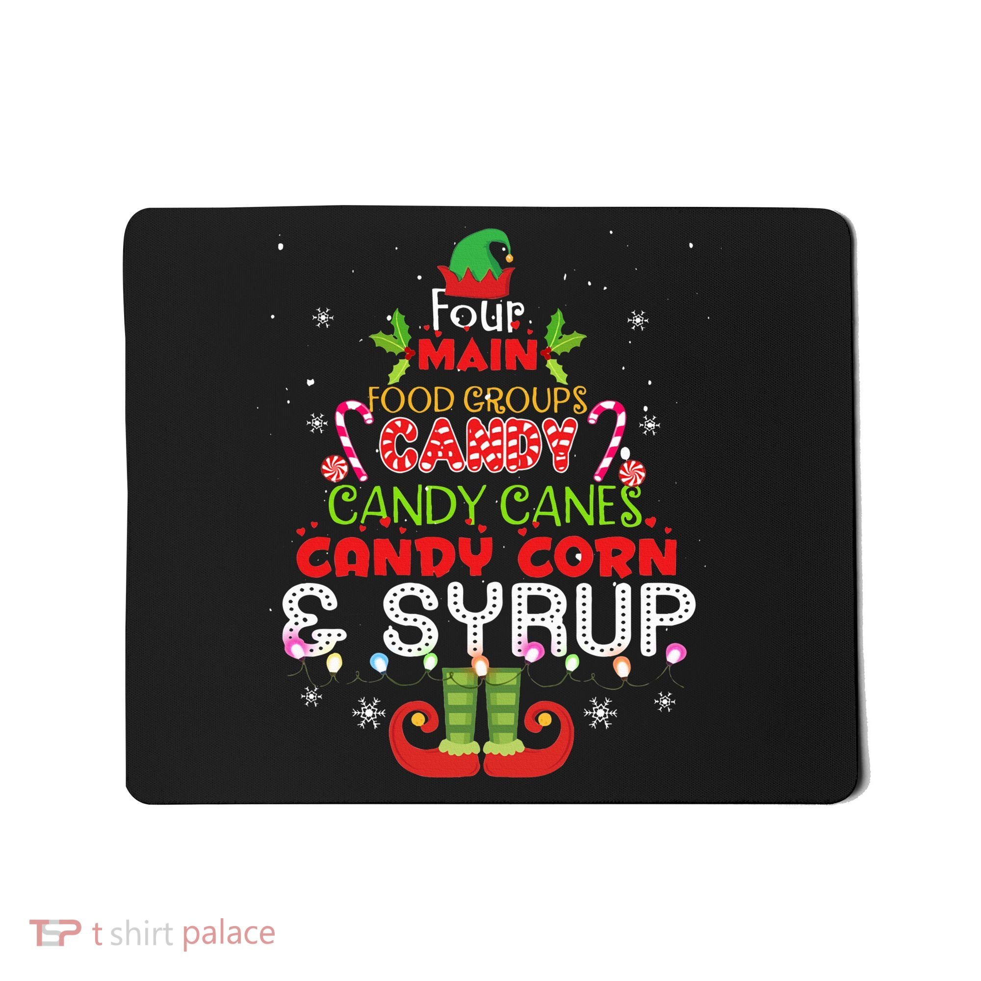Four Main Food Groups Elf Buddy Christmas Pajama  Mousepad