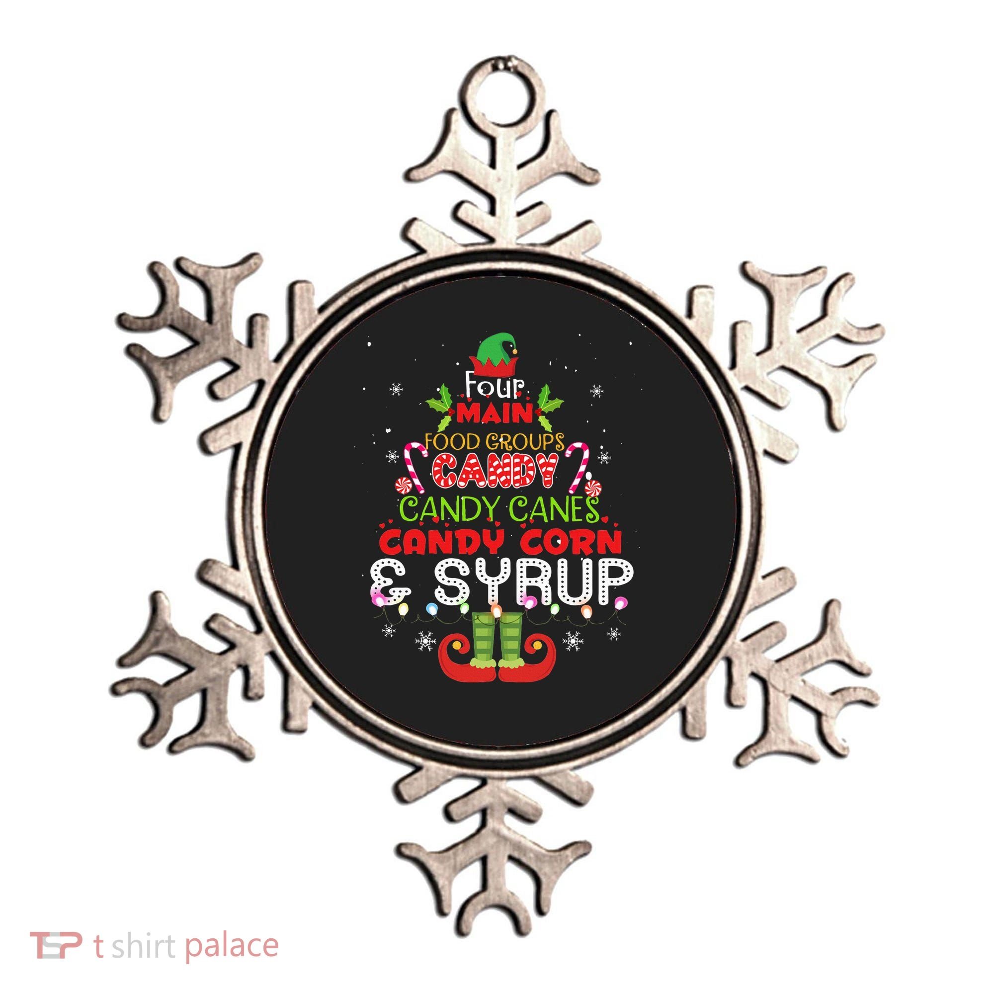 Four Main Food Groups Elf Buddy Christmas Pajama  Ornament