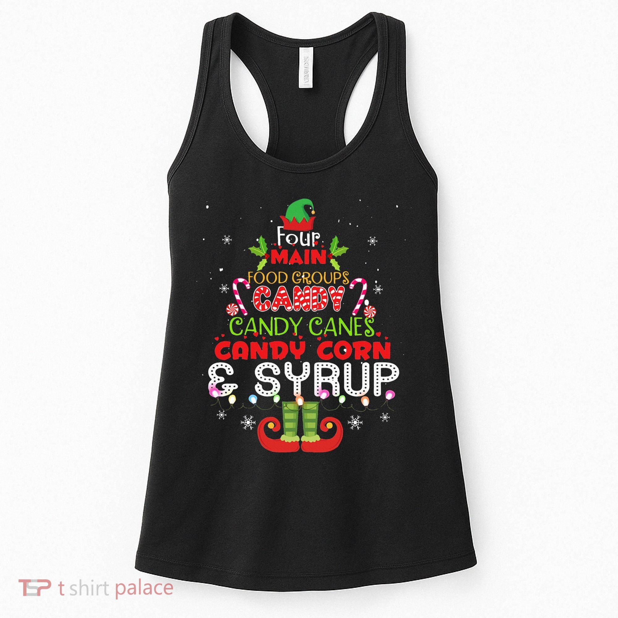 Four Main Food Groups Elf Buddy Christmas Pajama  Women's Tank Top