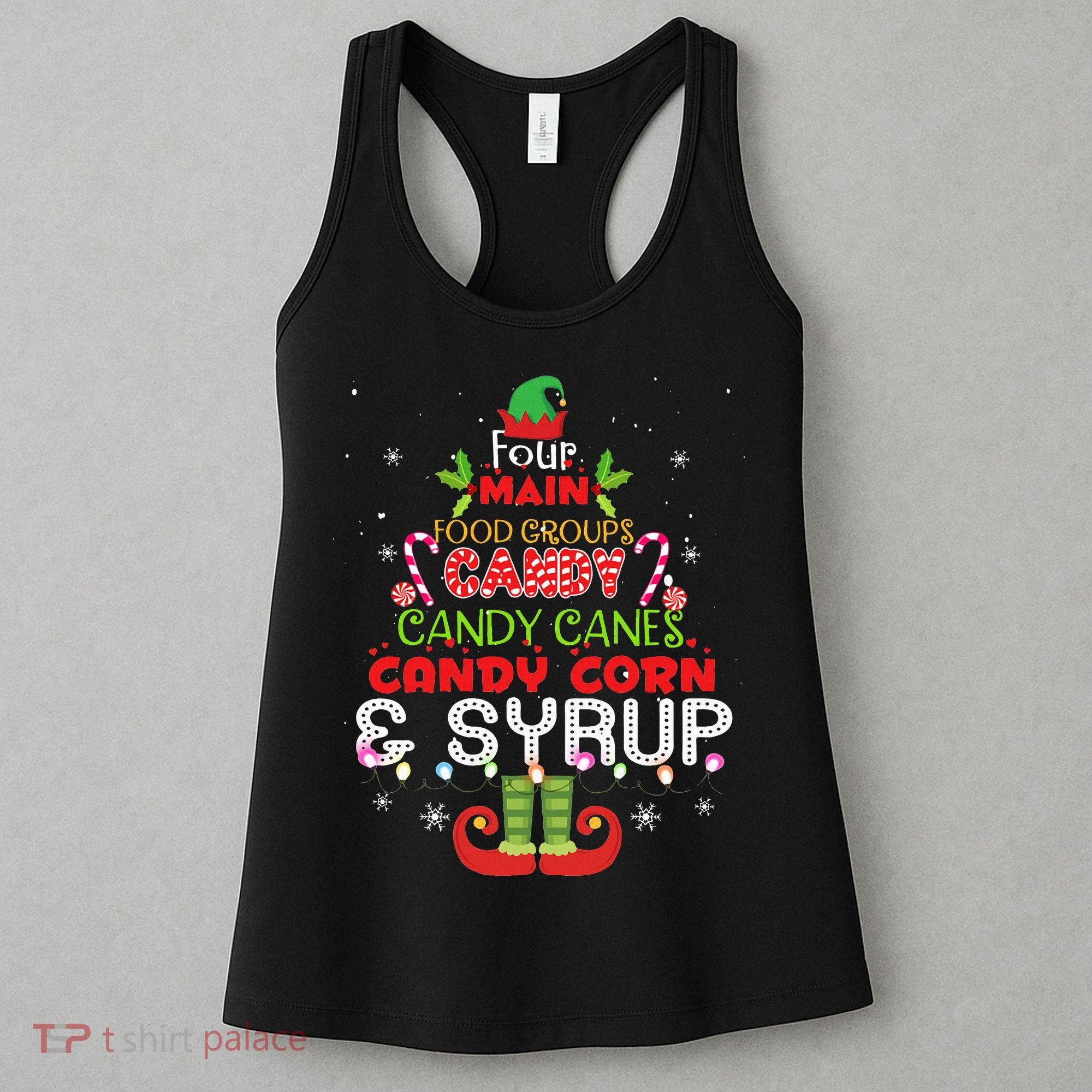 Four Main Food Groups Elf Buddy Christmas Pajama  Women's Tank Top