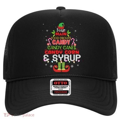 Four Main Food Groups Elf Buddy Christmas Pajama  Hat