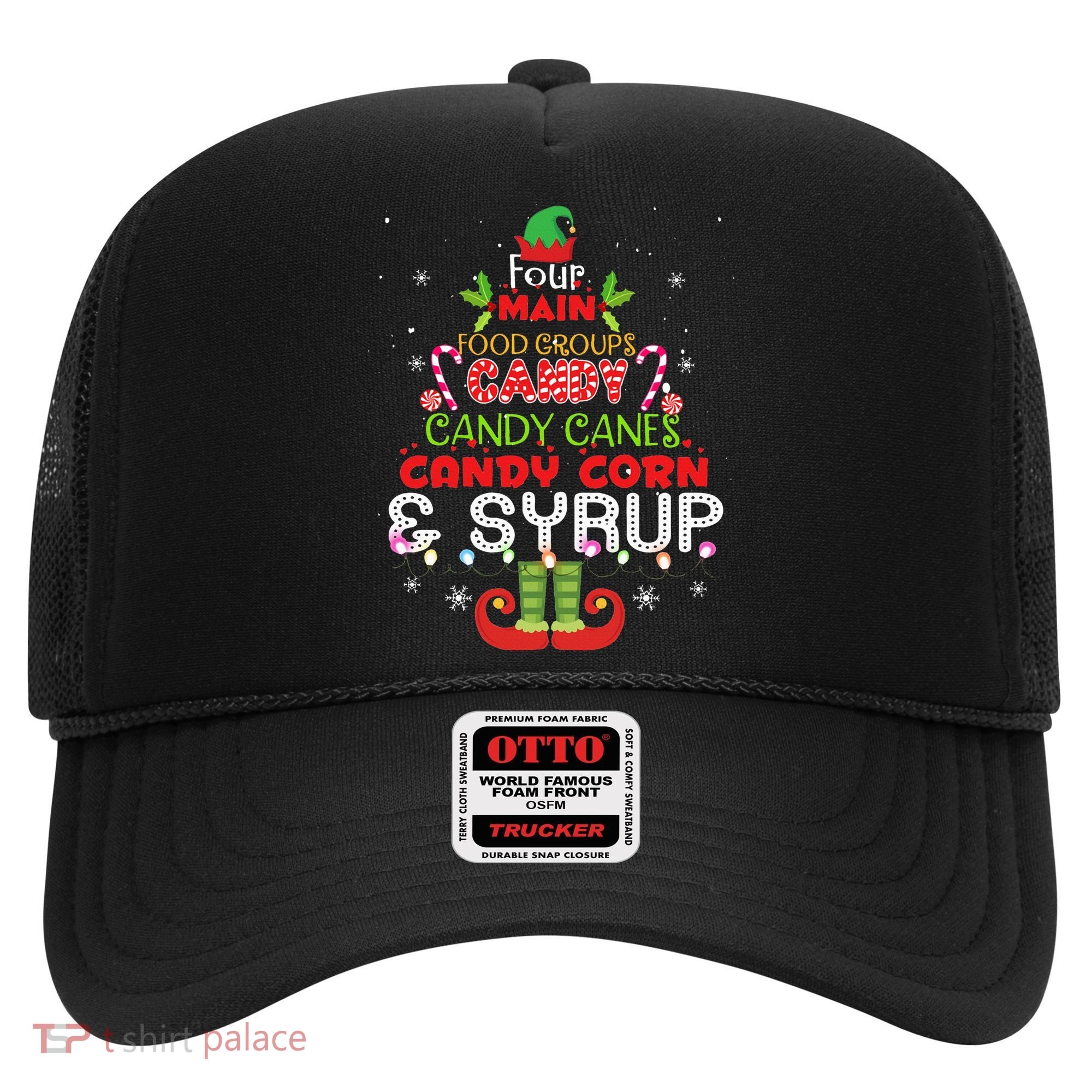 Four Main Food Groups Elf Buddy Christmas Pajama  Hat