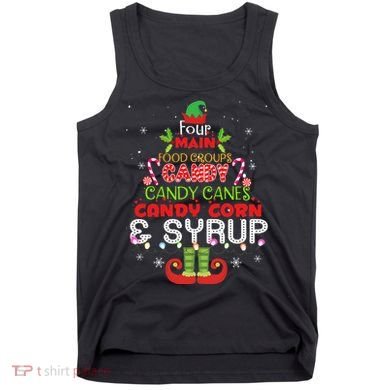 Four Main Food Groups Elf Buddy Christmas Pajama  Tank Top