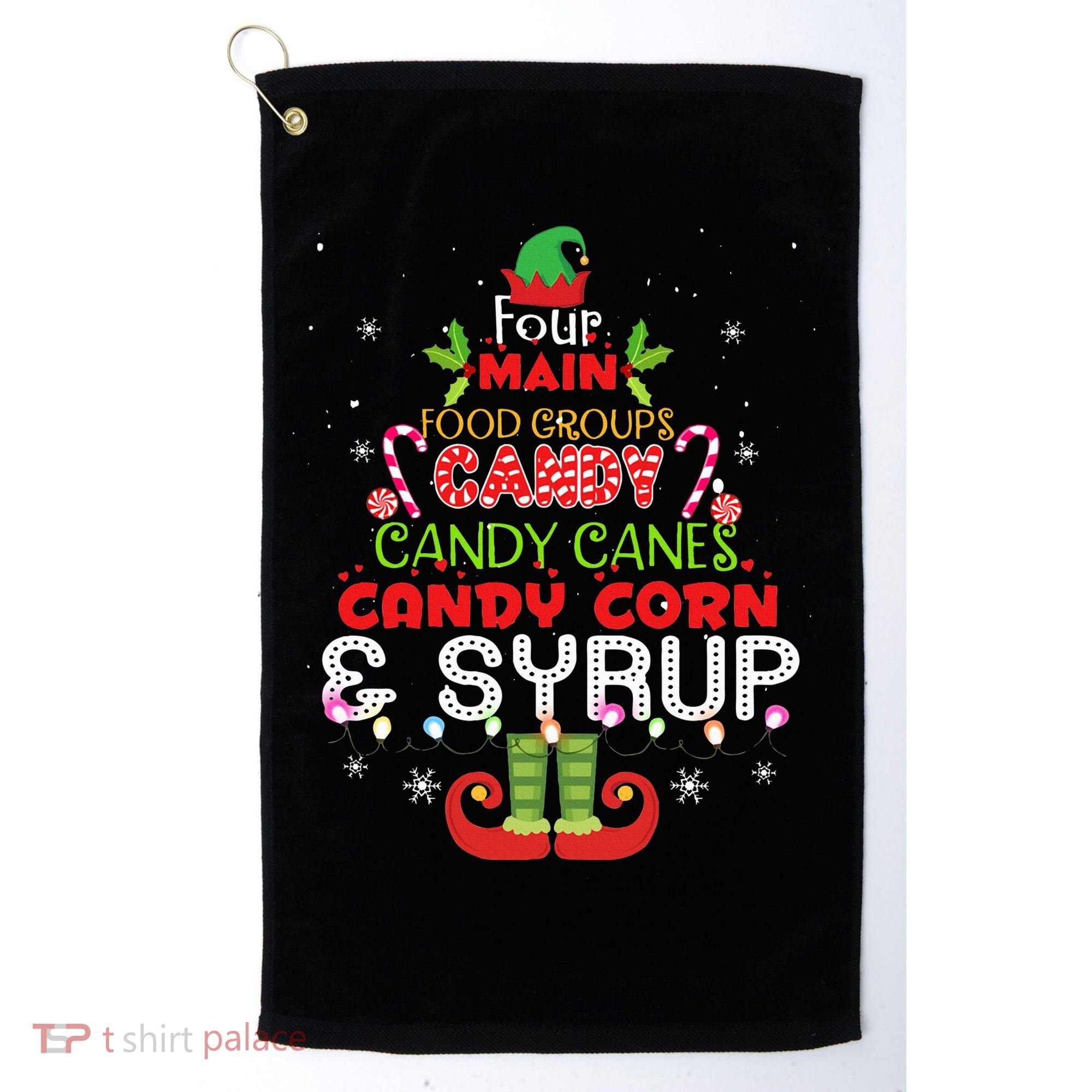 Four Main Food Groups Elf Buddy Christmas Pajama  Golf Towel