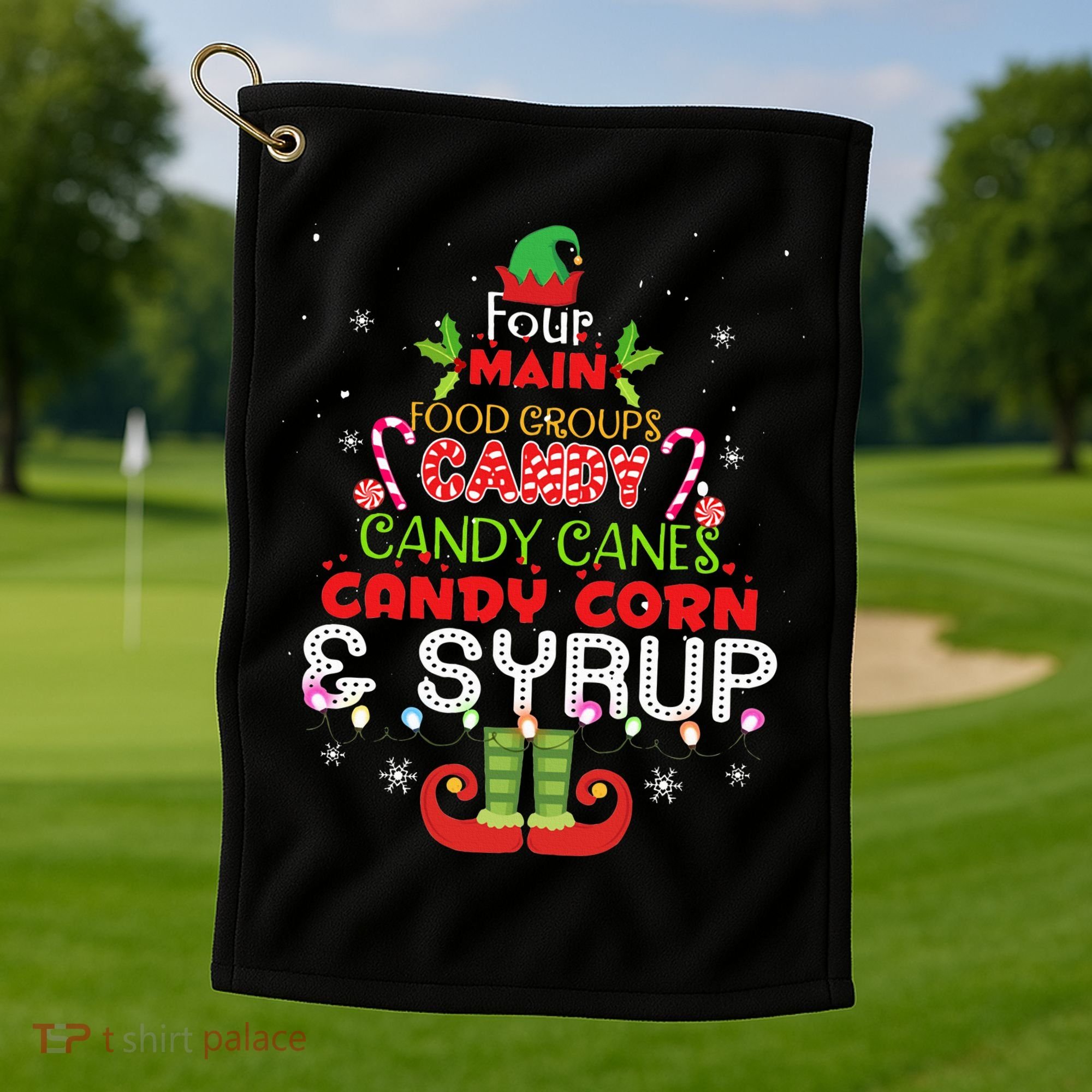 Four Main Food Groups Elf Buddy Christmas Pajama  Golf Towel
