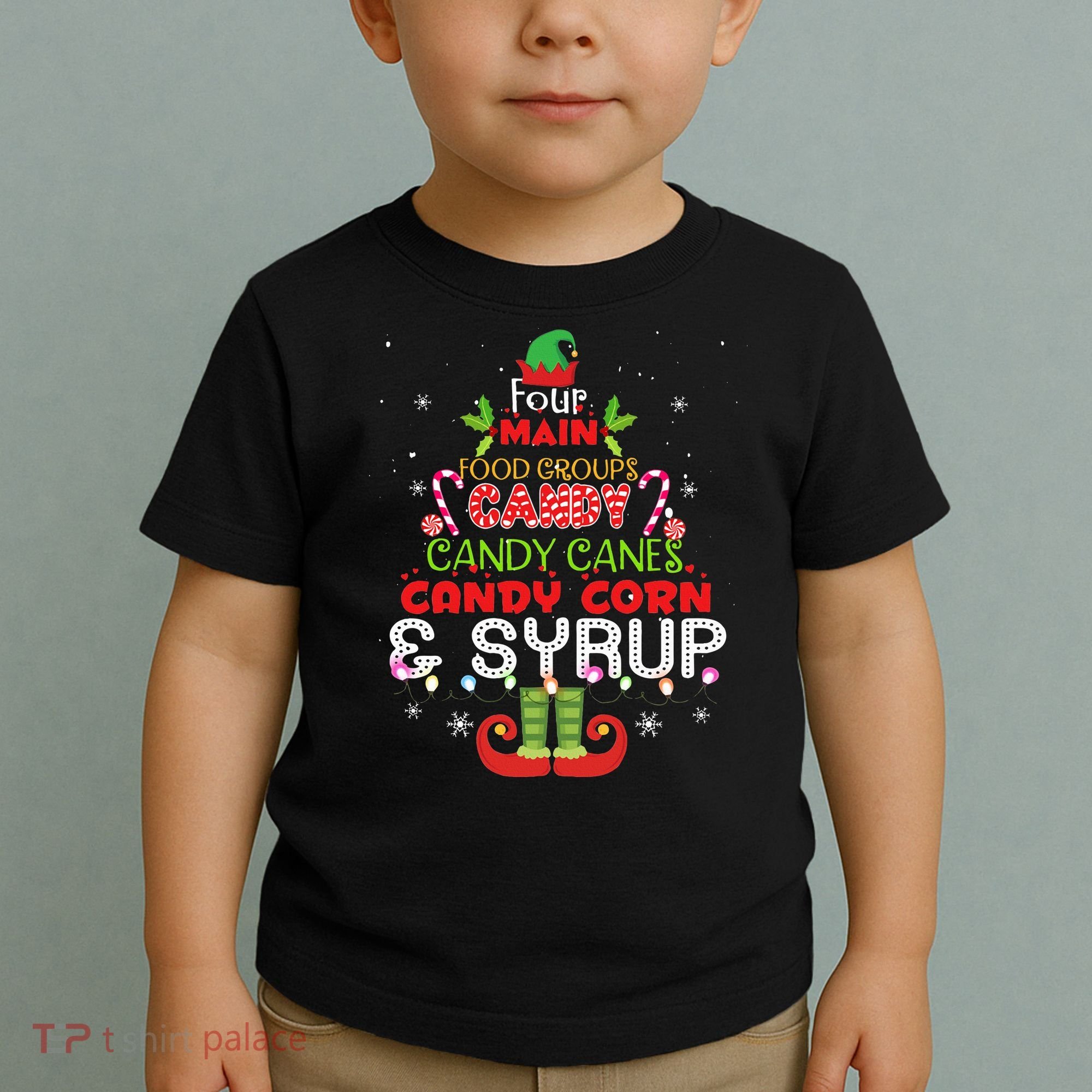 Four Main Food Groups Elf Buddy Christmas Pajama  Toddler T-Shirt
