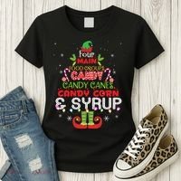 Four Main Food Groups Elf Buddy Christmas Pajama  Women's T-Shirt thumb 3
