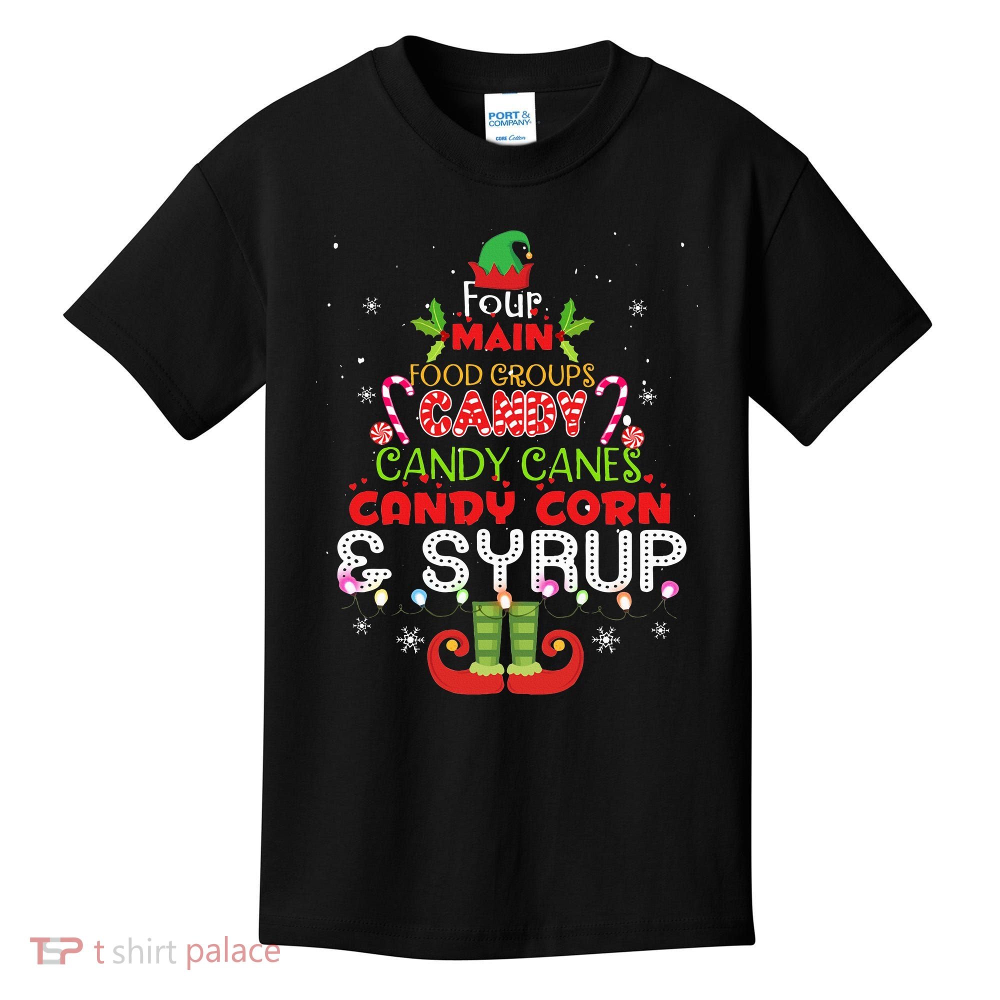 Four Main Food Groups Elf Buddy Christmas Pajama  Kids T-Shirt