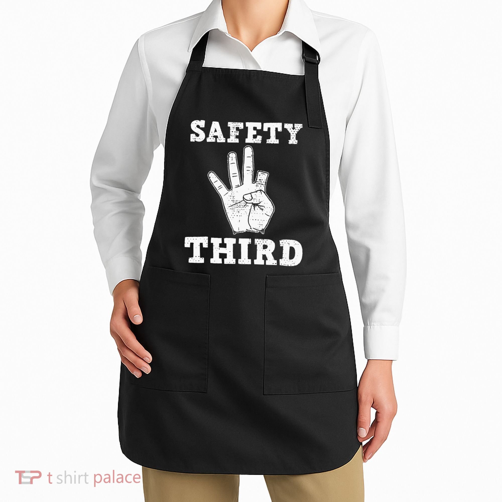 Funny Missing Finger Safety Third Fireworks July 4th Joke Apron