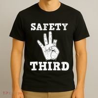 Funny Missing Finger Safety Third Fireworks July 4th Joke T-Shirt thumb 3