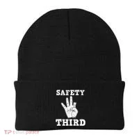Funny Missing Finger Safety Third Fireworks July 4th Joke Beanie thumb 0