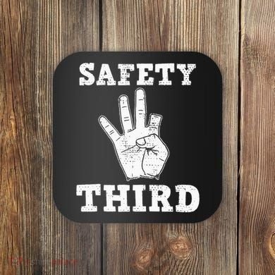 Funny Missing Finger Safety Third Fireworks July 4th Joke Coaster