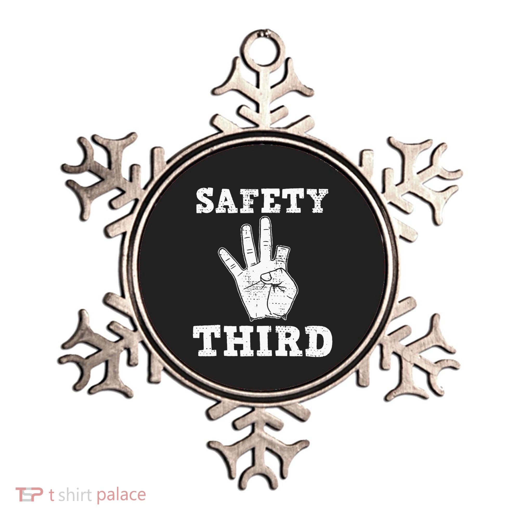 Funny Missing Finger Safety Third Fireworks July 4th Joke Ornament
