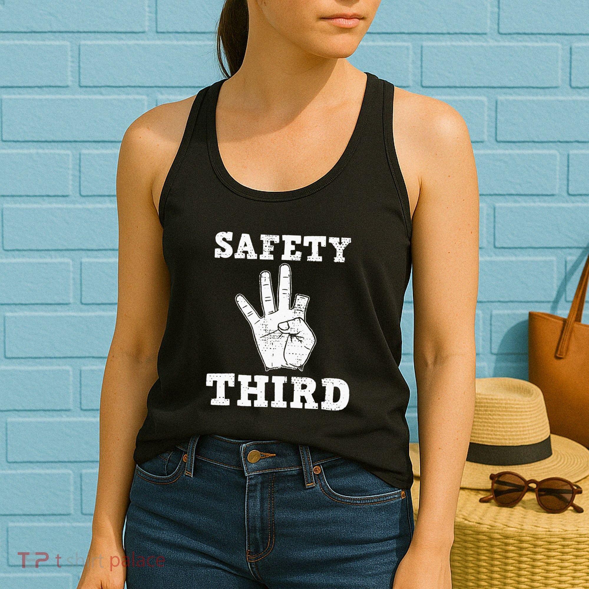 Funny Missing Finger Safety Third Fireworks July 4th Joke Women's Tank Top