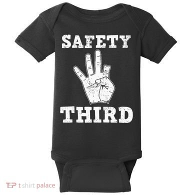 Funny Missing Finger Safety Third Fireworks July 4th Joke Baby Bodysuit