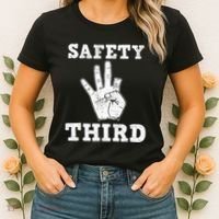 Funny Missing Finger Safety Third Fireworks July 4th Joke Women's T-Shirt thumb 2