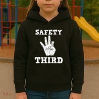 Funny Missing Finger Safety Third Fireworks July 4th Joke Kids Hoodie thumb 3