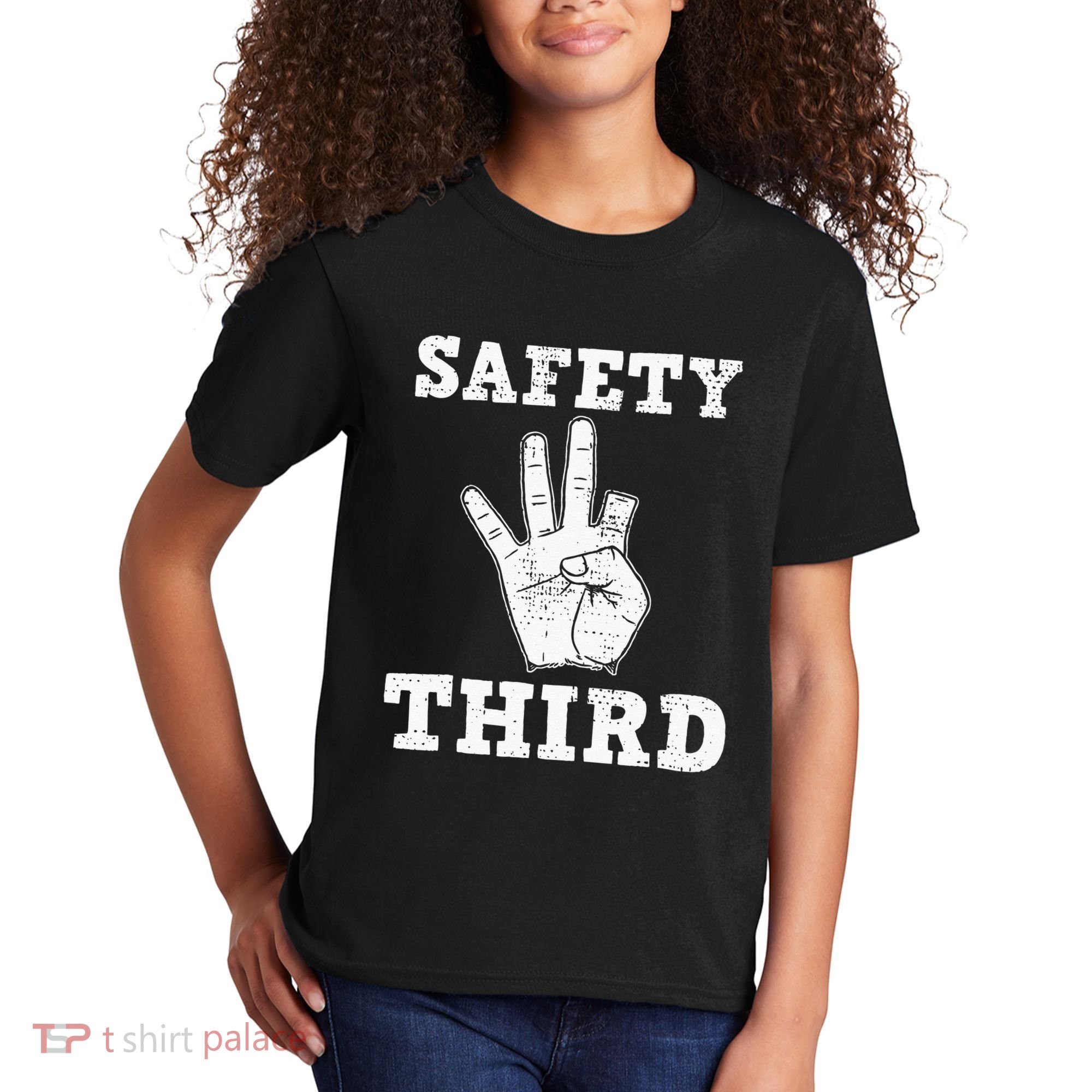 Funny Missing Finger Safety Third Fireworks July 4th Joke Kids T-Shirt