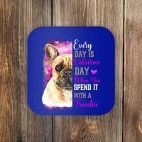 Frenchie Mom Funny Valentines Day Dog Lovers French Bulldog Gift Coaster thumb 0