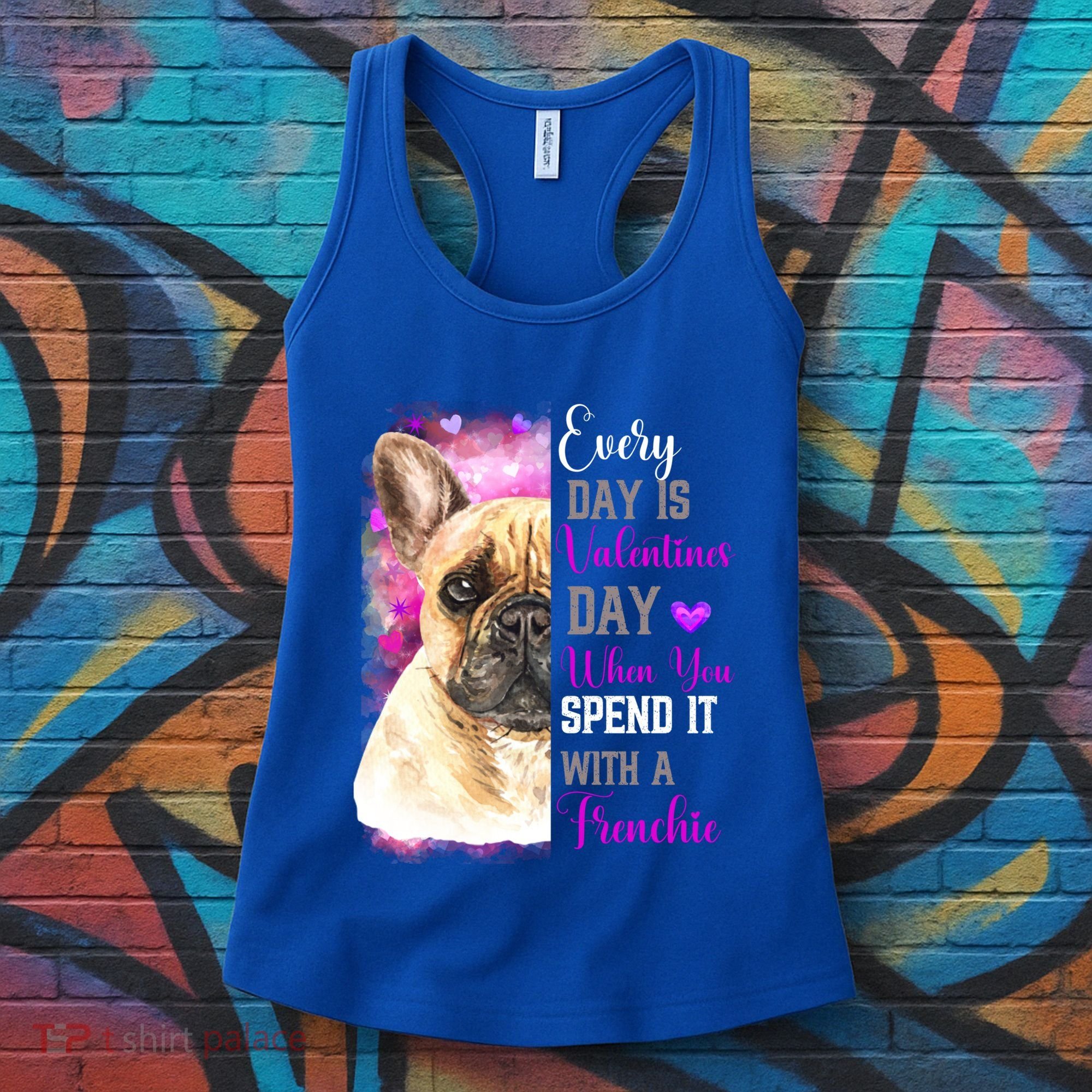 Frenchie Mom Funny Valentines Day Dog Lovers French Bulldog Gift Women's Tank Top