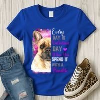 Frenchie Mom Funny Valentines Day Dog Lovers French Bulldog Gift Women's T-Shirt thumb 3