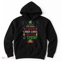 Four Main Food Groups Candy Canes Candy Corns Syrup Elf Hoodie thumb 0