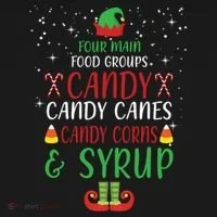 Four Main Food Groups Candy Canes Candy Corns Syrup Elf Long Sleeve Shirt thumb 2