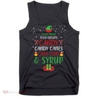 Four Main Food Groups Candy Canes Candy Corns Syrup Elf Tank Top thumb 0