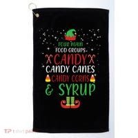 Four Main Food Groups Candy Canes Candy Corns Syrup Elf Golf Towel thumb 0